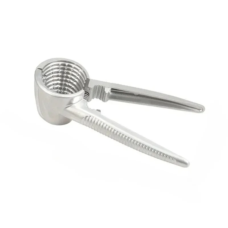 1pc Metal Walnut Nut Cracker Multi Functional Shelling Tool Silvery Finish Suitable for Walnuts Chestnuts Hazelnut Household