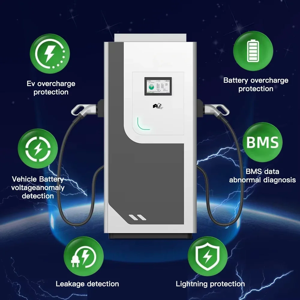 GBT CCS ChadeMO DC Fast EV Charger 30kw 40KW 60kw 80kw120kw OCPP 1.6 CCS1 CCS2 Vehicle Car DC Charging Station Commercial