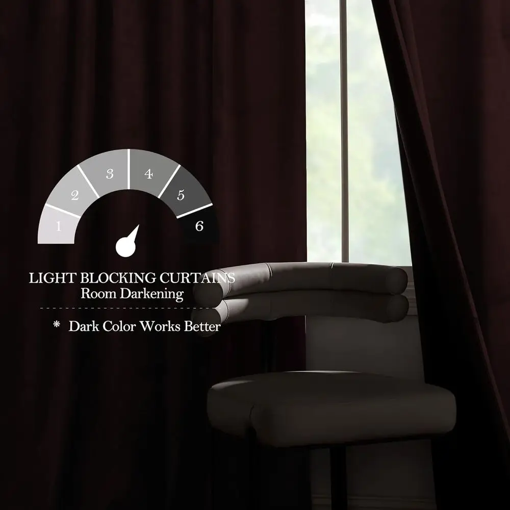 ستائر مخملية معزولة حراريًا باللون الوردي المغبر، بطول 96، تصميم علامة تبويب خلفية لغرفة المعيشة، مجموعة من لوحتين، W52 x L96 #6