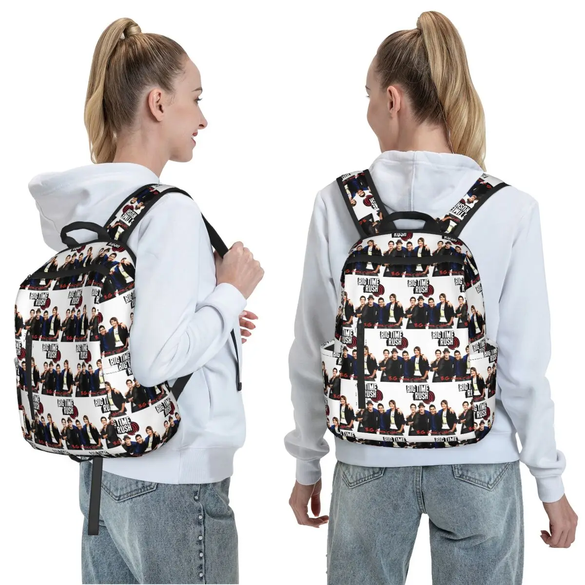 Big Time Rush Music Band Tour Logo Backpack Daypack Large Capacity Boys Girls BookBag School Bag Shoulder Bags for Men Women