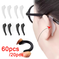 60/20pcs Anti-slip Silicone Ear Grip Glasses Eyeglasses Leg Ear Hook Stopper Bracket Fastener Accessories Eyewear Holder