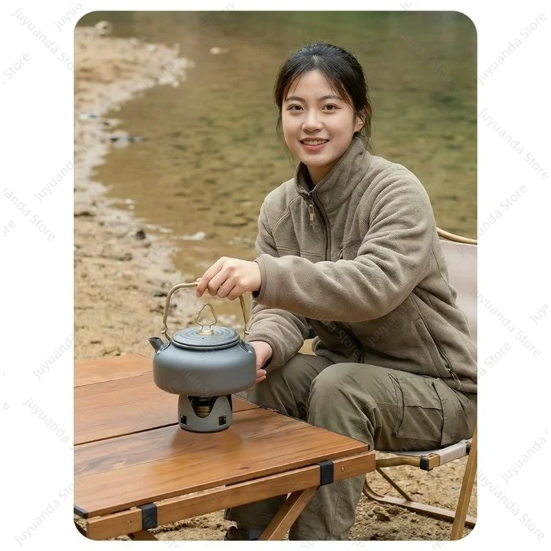 Mini Portable Stove Outdoor Tea Maker Camping Household Windproof Cluster Small Stove Kettle