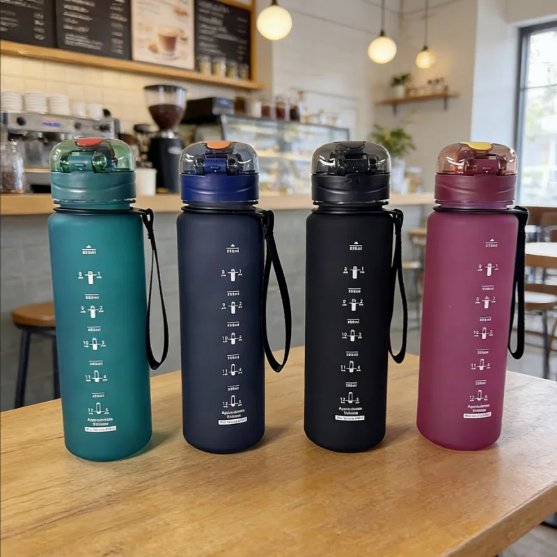 650Ml Aesthetic Frosted Sports Water Bottle Button Lid Direct Drinking Cup with Handle Portable Large Capacity Leak-Proof Cup Sf587e053e3434924a69a26f230dbd819f