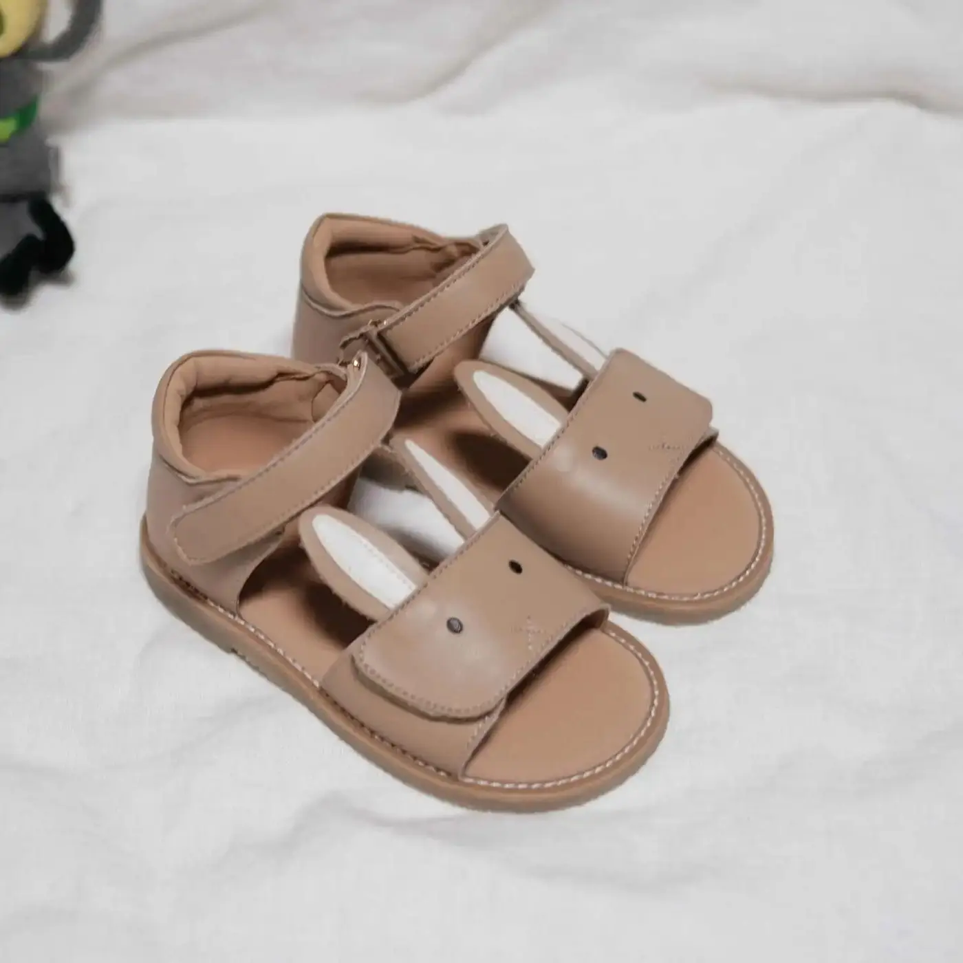 Summer Genuine Leather Boys Sandals Cartoons Bear Rabbit Open Toe Girl\'s Fashion Shoes For Party Children\'s Beach Sandals