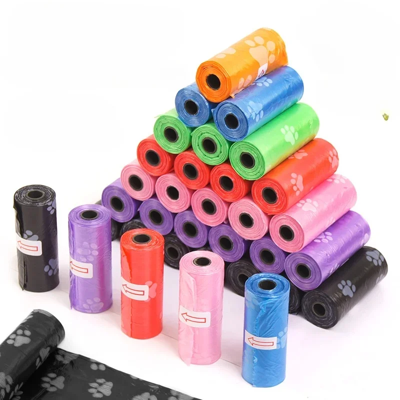 1/3pcs Pet Poop Bags Disposable Dog Waste Bags Bulk Poop Bags with Leash Clip and Bone Bag Dispenser 5 Rolls of 75 Pcs Bags