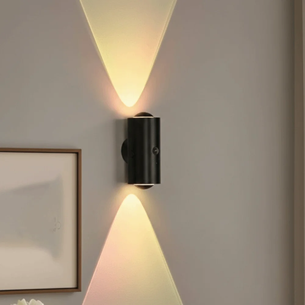 

16 Colors Adjustable Motion Sensor Wall Lamp Infrared Sensing Magnetic Rechargeable Night Light RGB Spotlight Dual Head Design