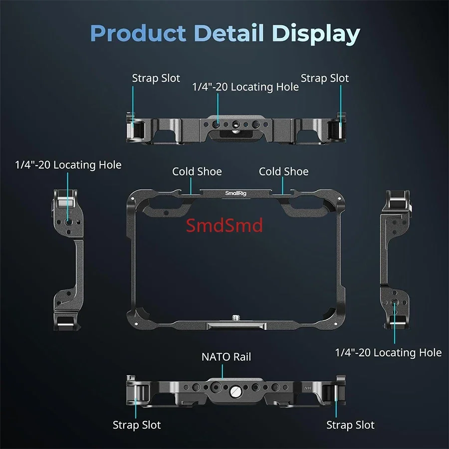 SmallRig Monitor Cage Kit for  Shinobi II/Shinobi GO, with Sunhood, with Screen Protector, Weighing Only 96.3g