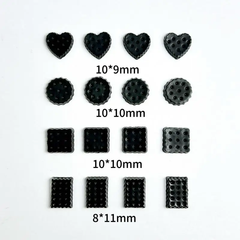 Random Mixed Resin Cartoon Black Chocolate Cookies Nail Charms Simulation Biscuit Nail Art Decorations Accessories Manicure DIY