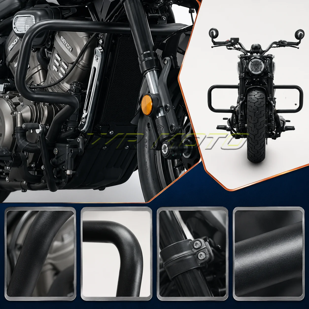Crash Bar Engine Guard Bumper Anti‑Fall Protective Frame Fit For BENDA ROCK 707