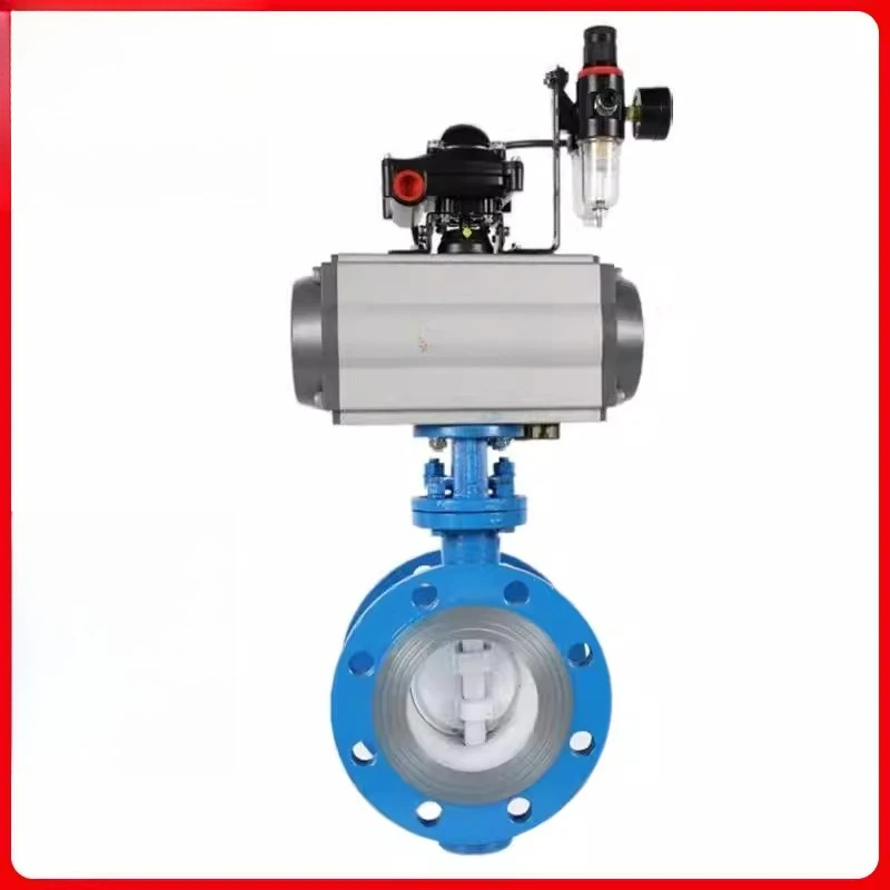 Cast steel pneumatic butterfly valve D643H-16C hard seal AT double acting flange butterfly valve three eccentric butterfly valve
