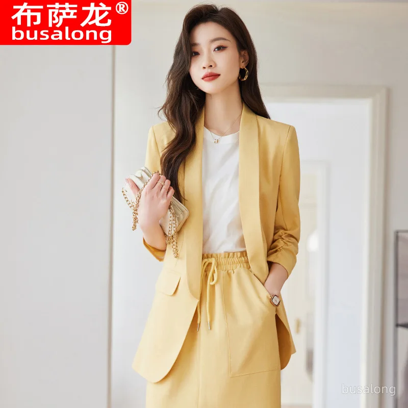 Fashion Suit Women's Spring and Summer New 2023 Business Wear Temperament Goddess Style Fashionable Suit Jacket