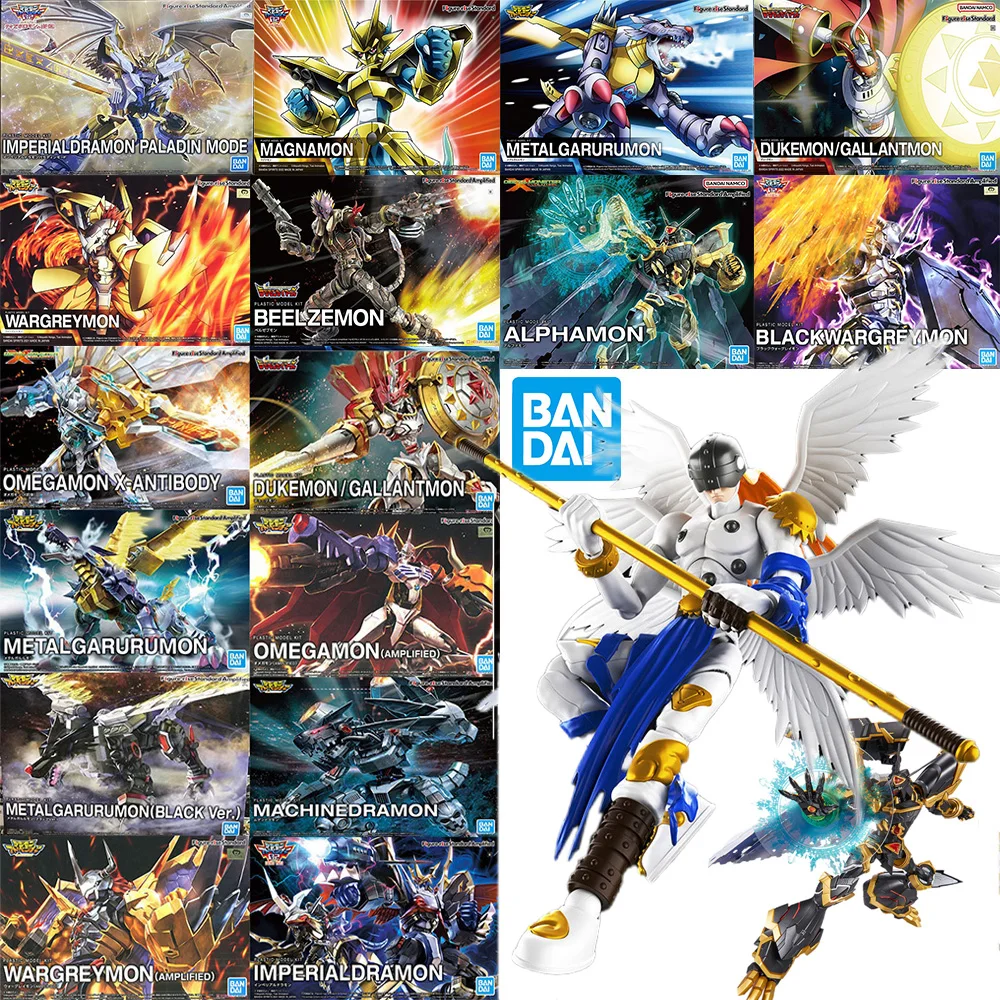 Original em estoque bandai figura-ascensão padrão anime digimon omegamon garurumon angemon alphamon guerra greymon figura modelo de ação