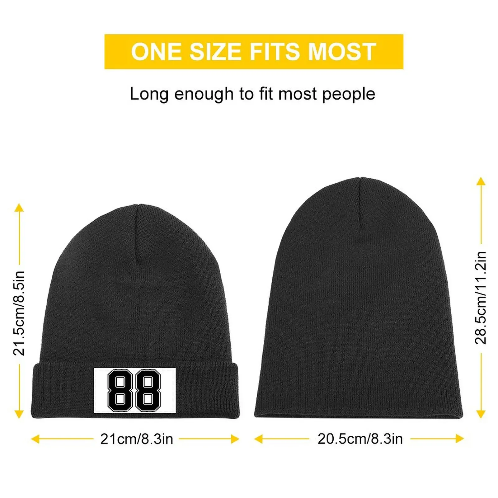 Black Number 88 lucky sports jersey eighty eight Knitted Cap derby hat Uv Protection Solar Hat Golf Mens Hats Women's