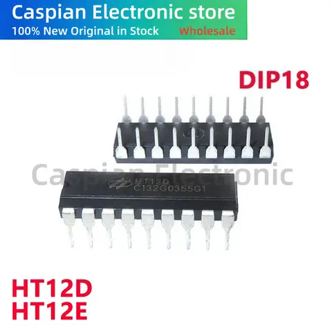 New Original 5/PCS  HT12D HT12E DIP18 Infrared transmitting IC/ receiving device chip In Stock