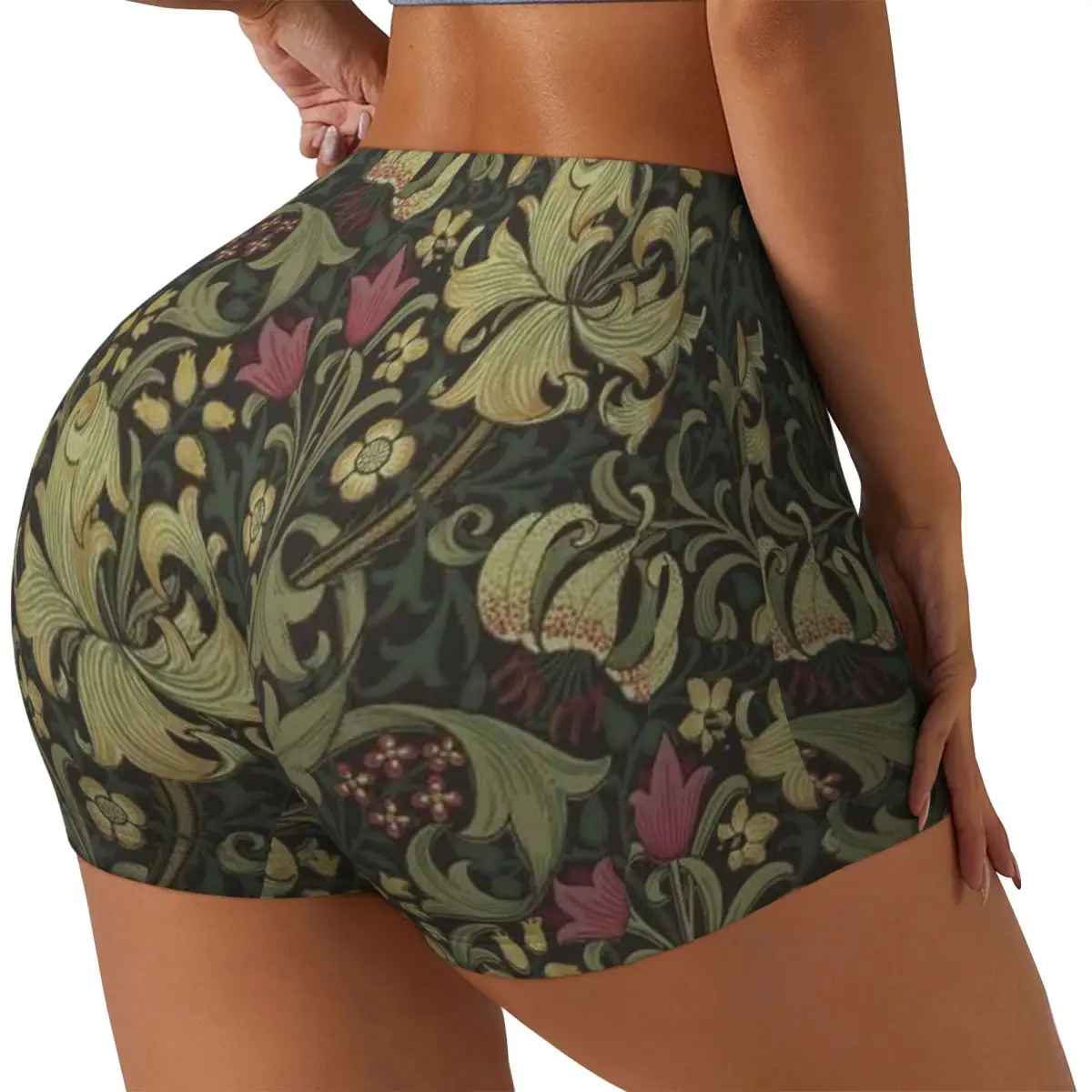 Personalizado William Morris Bullerswood Mulheres Ginásio Treino Correndo Shorts Atlético Voleibol Biker Yoga Shorts