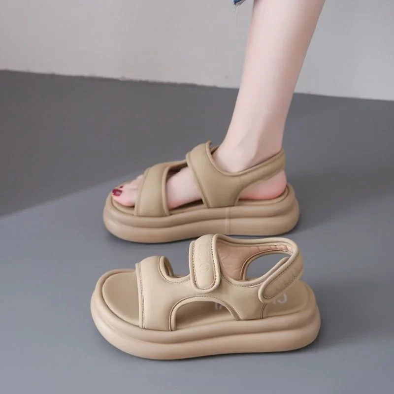 Summer Fashionable Casual and Comfortable Girls\' Elegant Open-toe Soft-soled Anti-slip and Wear-resistant Thick-soled Sandals