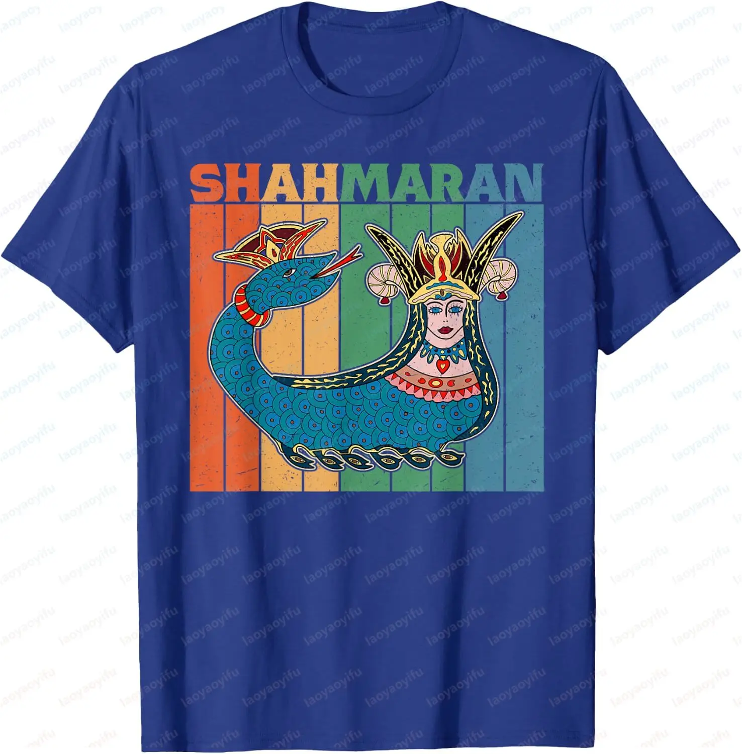 Shahmaran Woman Turkic Ancient Scientist Mesopotamia Iranian T-Shirt Short-sleeved Round-neck Stylish Casual Loose Street Retro