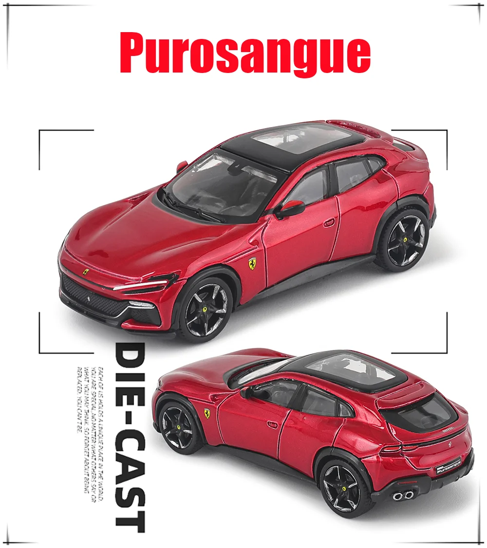 Bburago 1:64 FERRARI Purosangue 296 GTB ASSETTO FIORANO Automodellserie, Weihnachtsgeschenk für Jungen, Spielzeug für Kinder – Detail 3