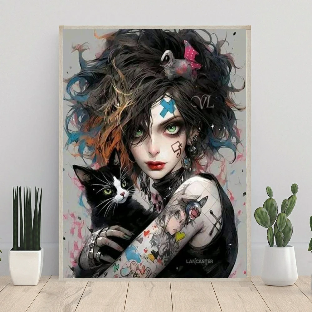 5D DIY الماس اللوحة بارد شبح مهرج فتاة الأميرة ديكور المنزل كامل جولة الماس الفسيفساء التطريز عبر غرزة