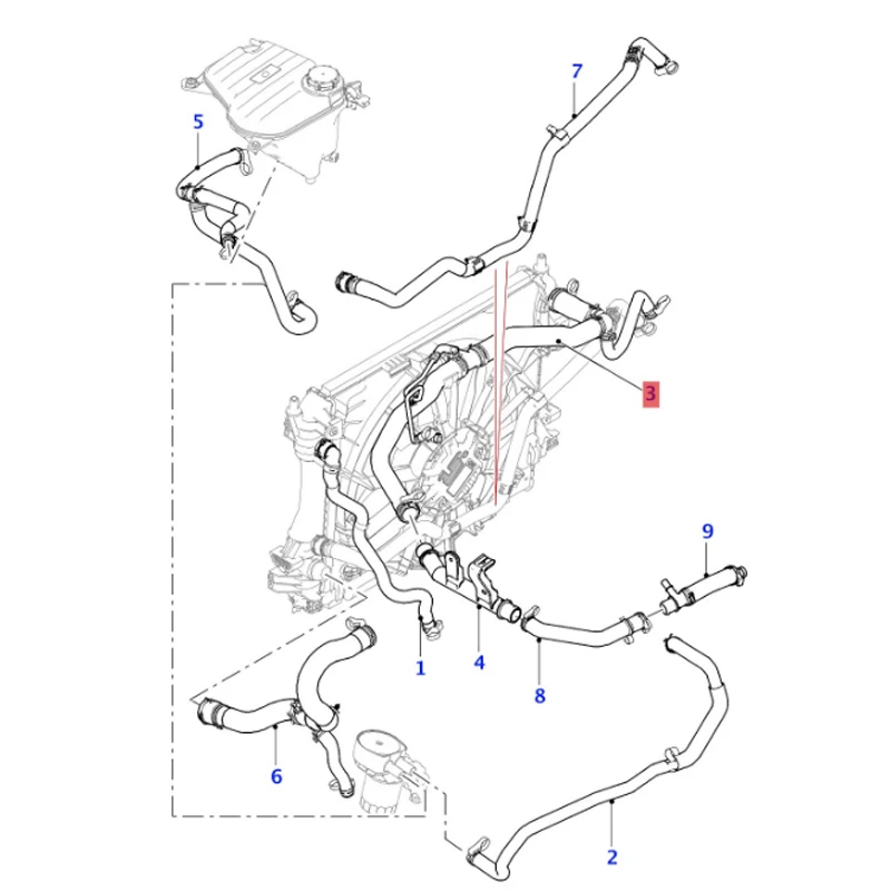 C2D20061 C2D52013 C2Z28162 Ja gu ar Radiator top hose