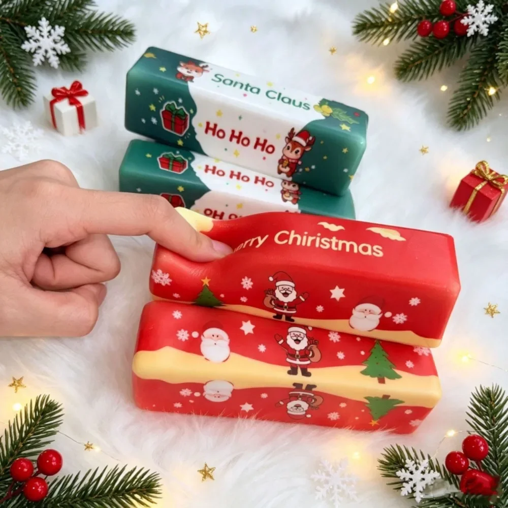 Christmas Theme Butter Stick Squishy Slow Rising Simulation Squeeze Toy Stress Relief Fidget Toy Mixed Bulk Wholesale