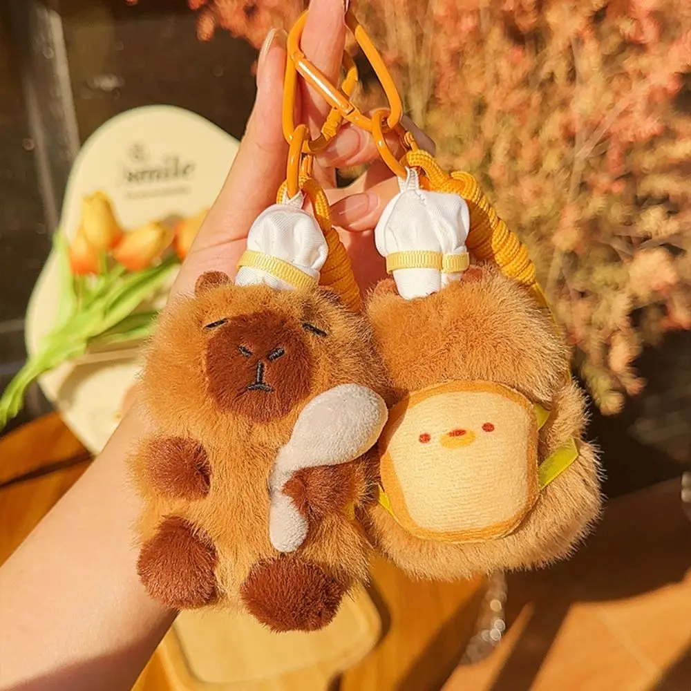 Cute Plush Capybara Plush Keychain Brown Cartoon Bag Pendant Fluffty Animals Keyring Birthday Gift