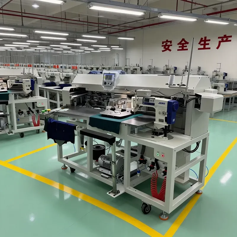 JUKI Fully Automatic No-Iron Pocket Setter - CNC Industrial Sewing Machine for Jeans & Shirts - 3200 SPM High Productivity