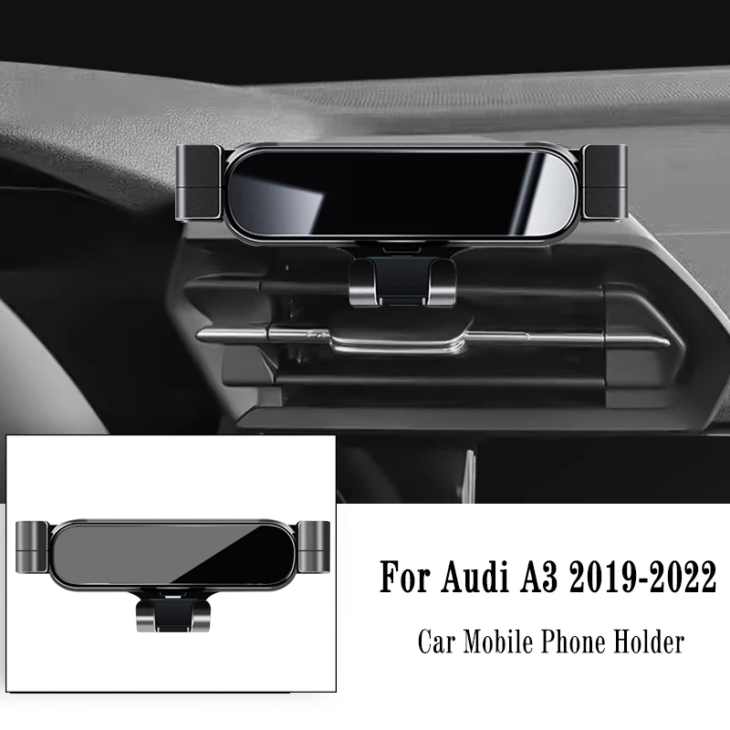 Soporte de teléfono para coche para Audi A3, S3, RS3, 8V, 8P, Q2, GAB, SQ2, A1, 8X Sportback, soporte de navegación por gravedad, Clip de salida