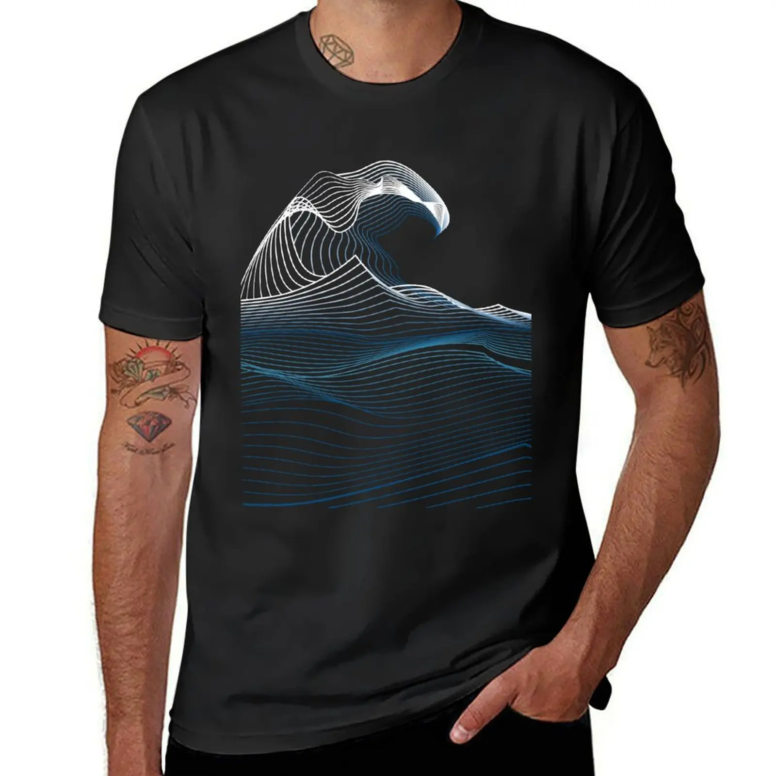 Dramabite The Minimal Wave off Kanagawa T-Shirt customizeds anime customs funny t shirts for men