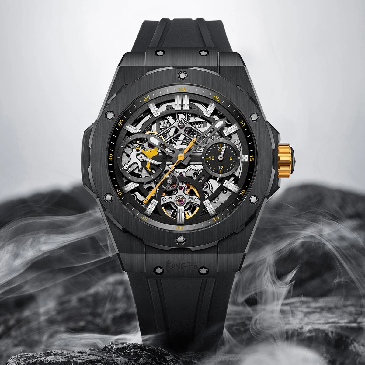 WM Watch Chinese Kung Fu Watch Fully Automatic Mechanical Watch Fashionable Business Cool Welly Merck Watch WM128M
