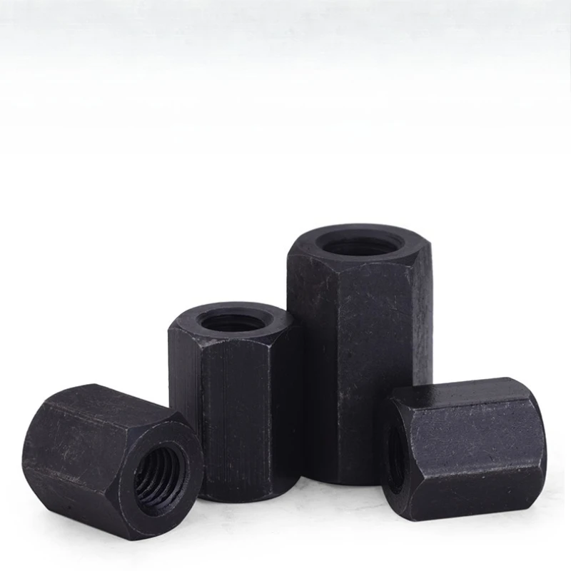 Schwarz 45 # Sechskant-Verlängerungsstange aus Kohlenstoffstahl, Verbindungsstück, Verbindungshülse, Rohrkupplungsmutter M8 M10 M12 M14 M16 M18~M48 – Detail 7