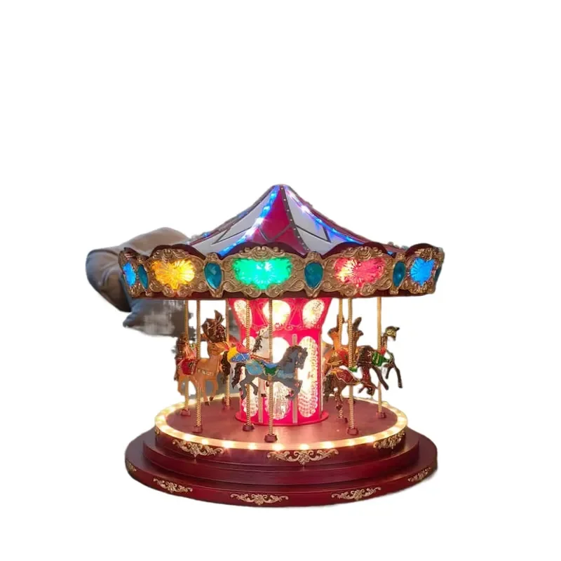 Christmas Large Carousel Music Box Creative Ornament Gift Limited Edition Holiday Decor for Home Party