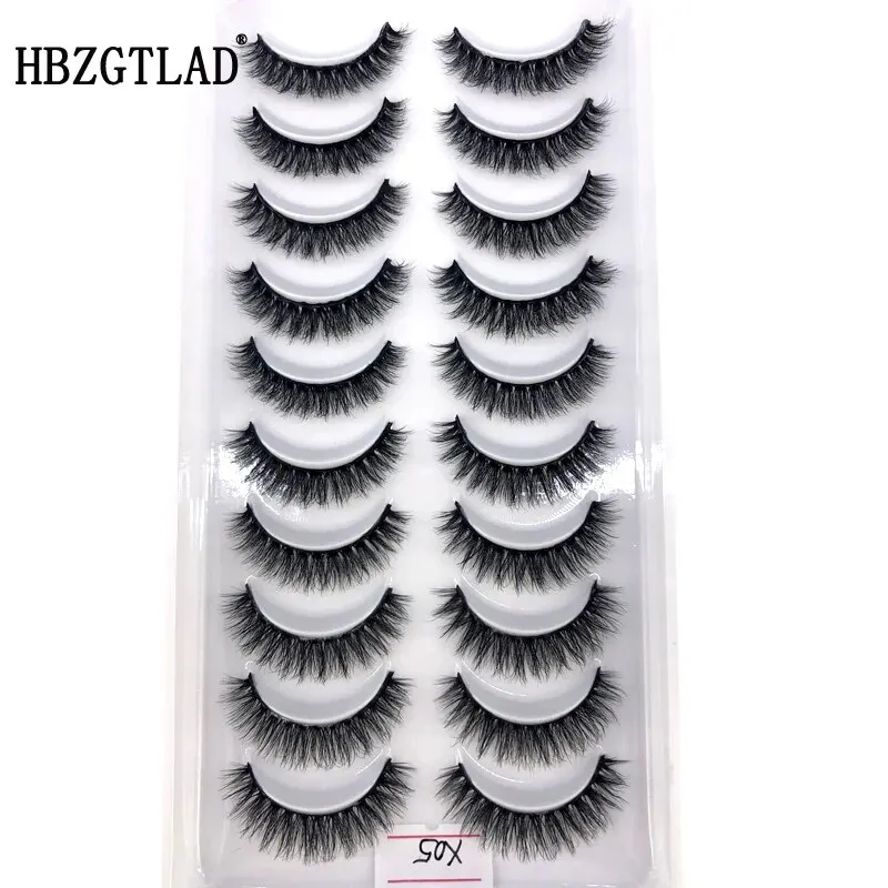 HBZGTLAD New 10 Pairs 3D Faux Mink Lashes Natural False Eyelashes Dramatic Fluffy Fake Lashes Makeup Eyelash Extension Eyelashes