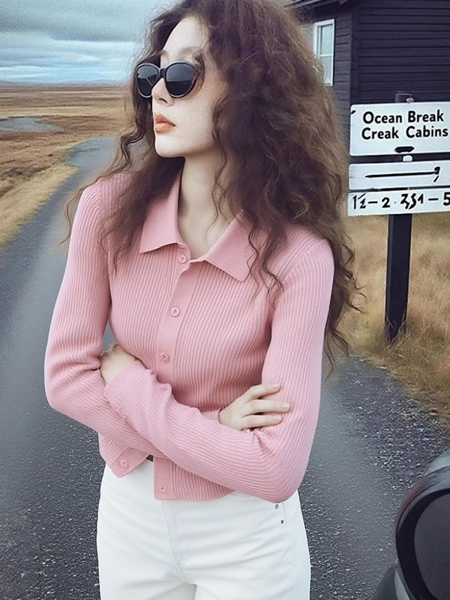 

Ele Pure Color Long Sve Knitted Open Cardigan Women's Winter Faion Simple High-End Feel Commute Sle Regular Fit