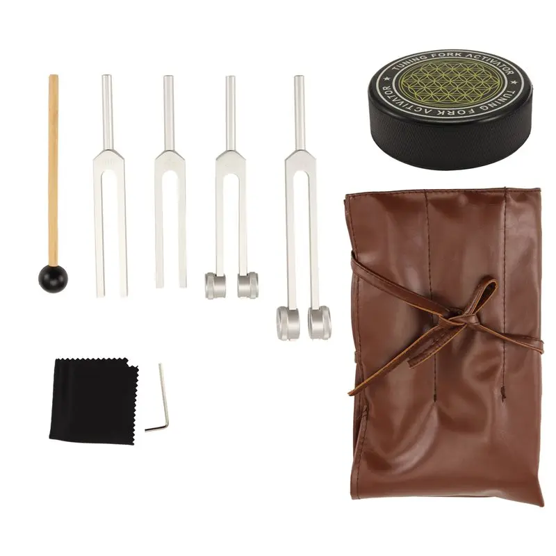 A51Q-para curación, juego de diapasón de terapia de sonido 128Hz 256Hz 512Hz 432Hz con activador para el cuerpo