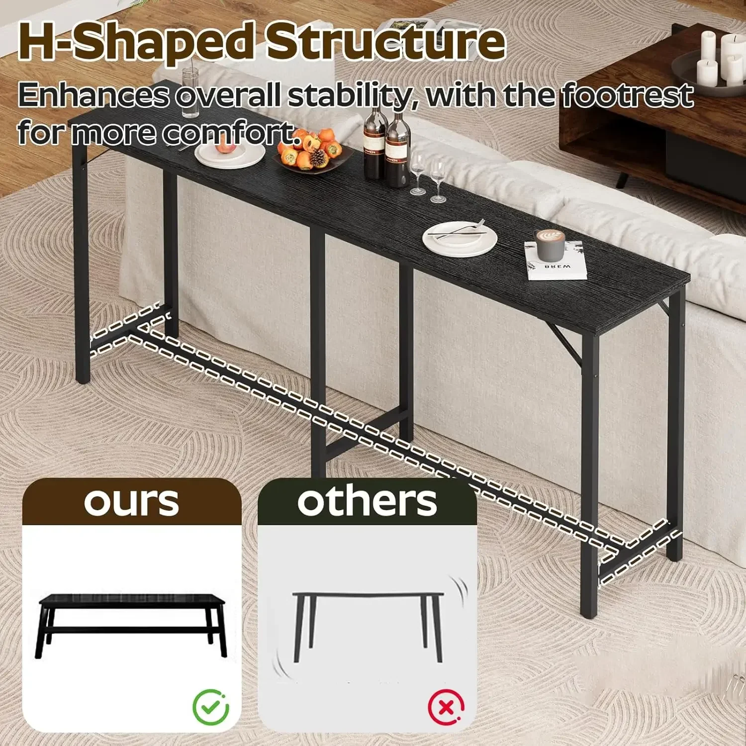 [New Arrival!]70.9" Bar Table and Chairs Set, Dining Table and Chair Sets, 3 Piece Counter Height Table and 2 Stools, Kithcen Ta