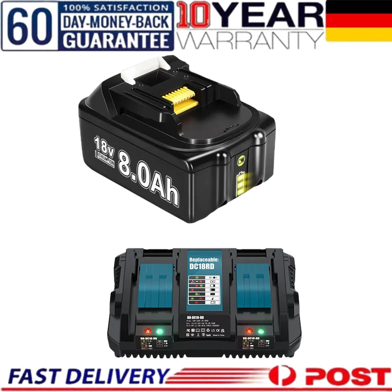 Für Makita BL1830 Batterie 18V 8000mAh Batterie Für BL1830 BL1815 BL1860 BL1850 BL1840B Werkzeug Wiederaufladbare Batterie Mit ﻿ 6A Ladegerät