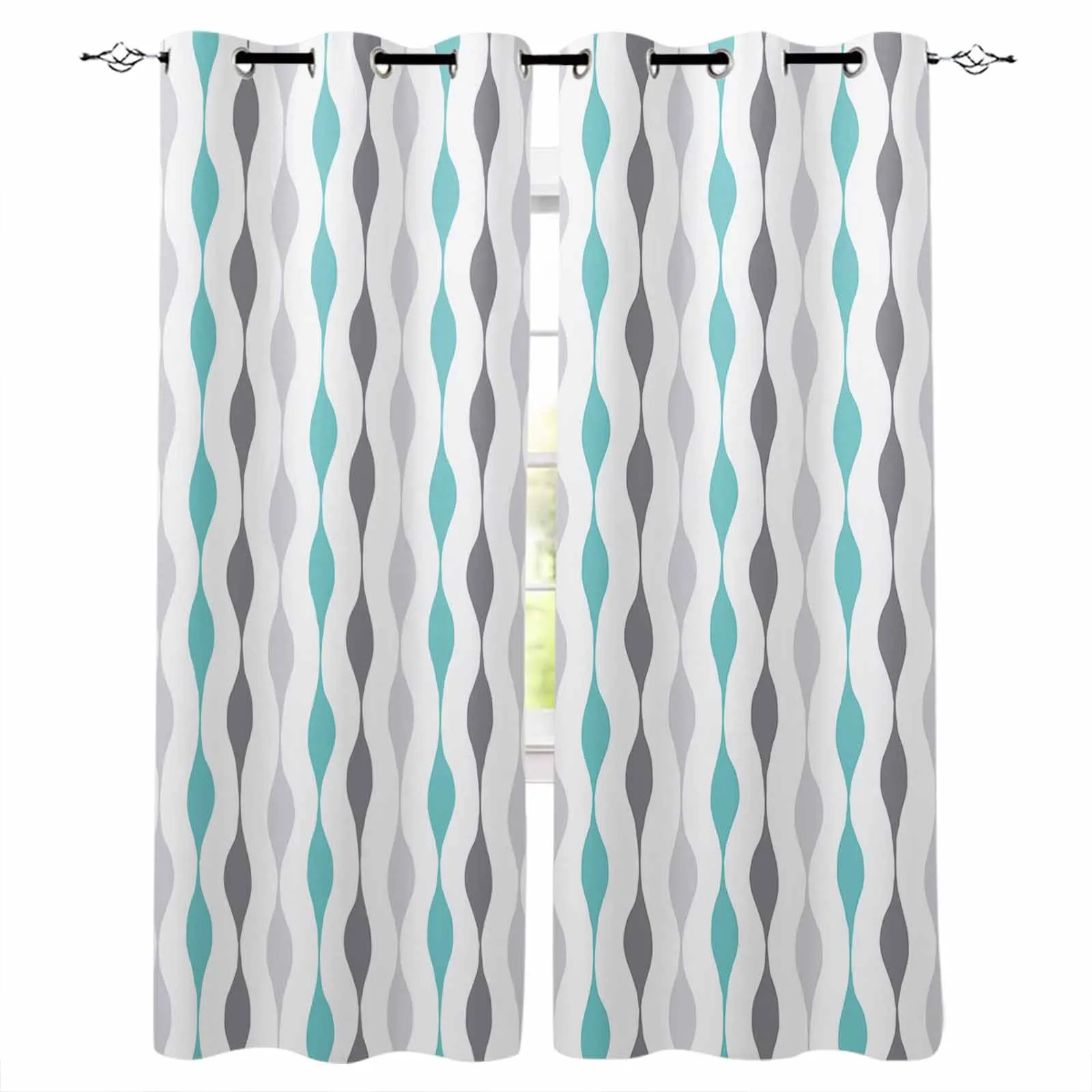 

Geometric Striped Watercolor Blackout Curtains For Living Room Bedroom Printed Window Treatment Drapes Home Decor