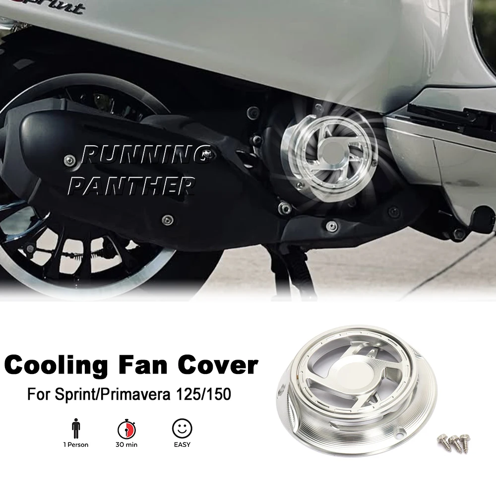 

For Vespa Sprint Primavera 150 125 CNC Engine Radiator Cover Motorcycle Scooter Accessories Rotating Cooling Fan Cover