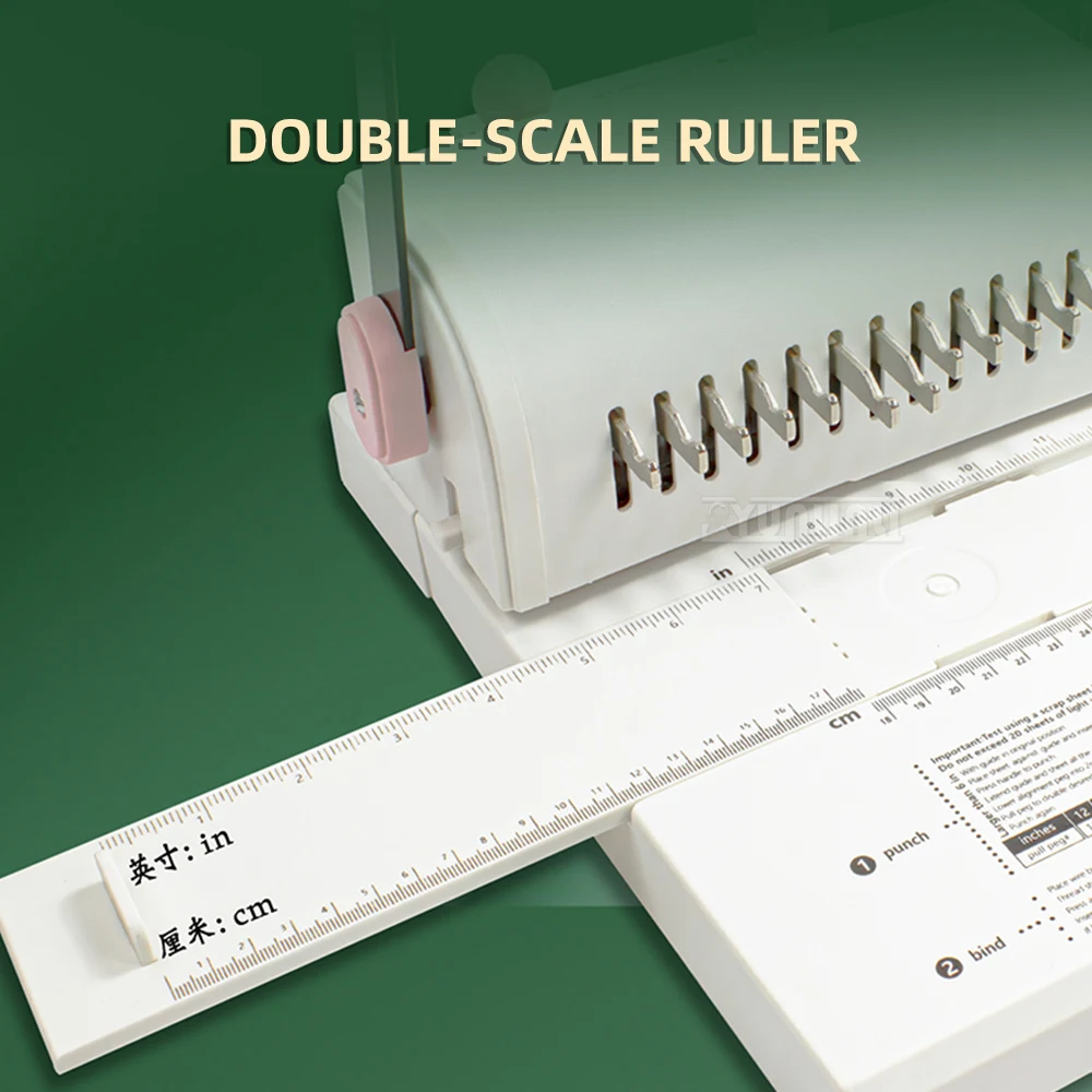 Rilegatrice per carta KP12 Raccoglitore Humbucker Punzonatrice per fori tondi a 12 fori Rilegatrice a fogli mobili larga 297 mm e spessore 2,5 cm