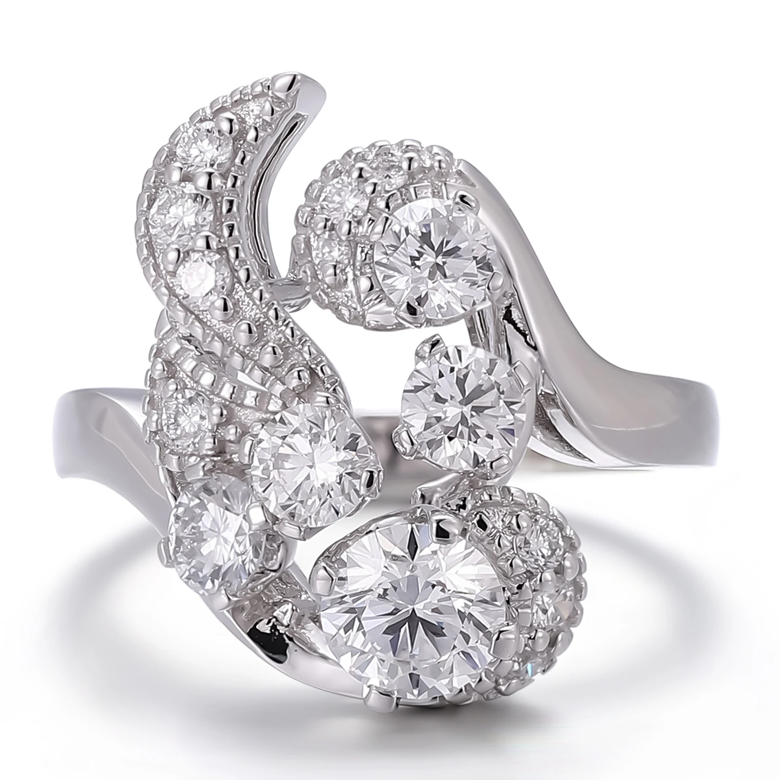 Provence jewelry 10K/14K solid gold wedding rings lab diamond engagement rings for women luxury flower design anniversary gift