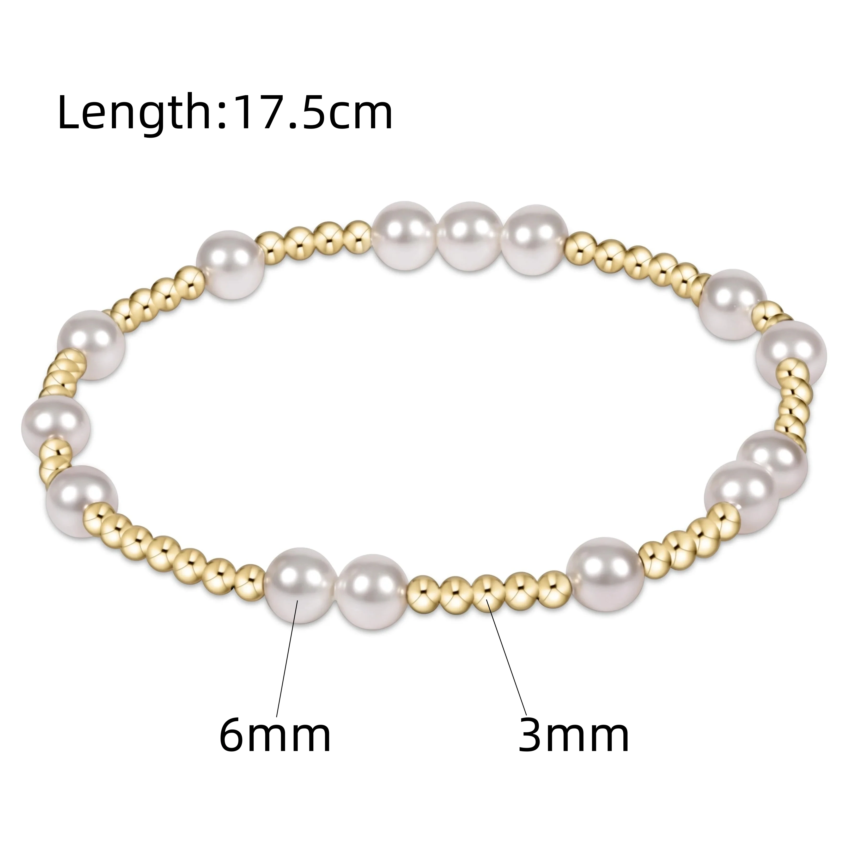 Vlen Shell Pearl Bracelet Stackable 18 K Gold Plated Ball Beads Bracelets for Women Accessories Wholesale Trendy Jewelry