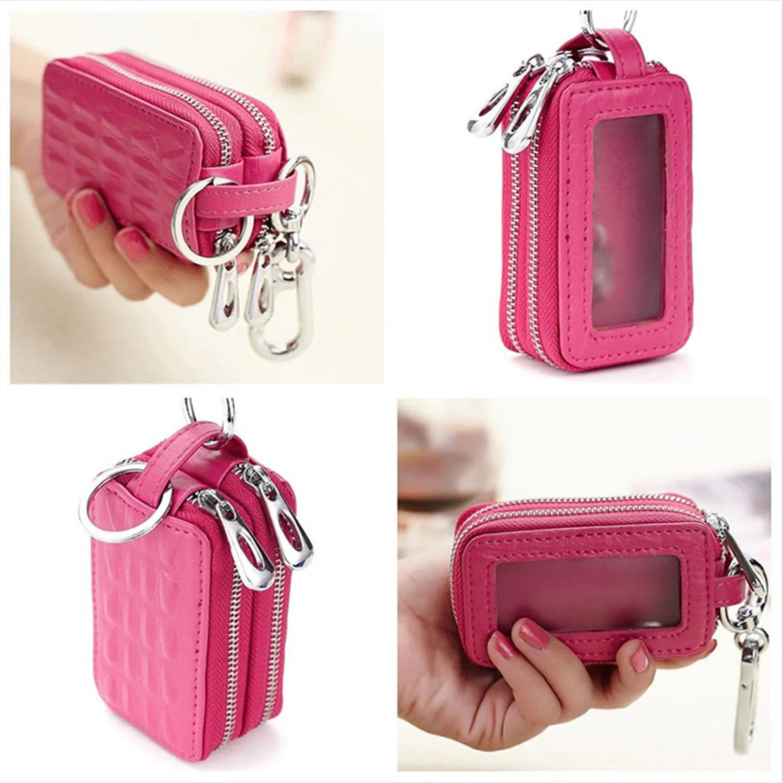 Mini Leather Keyrings Bag Practical Shockproof Reusable Leather Case Cover Suitable for Home Outdoor Daily Use