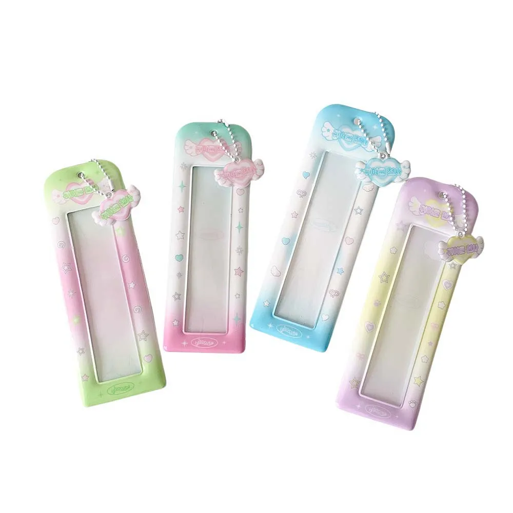 Обложка для карт из ПВХ, корейский держатель для фотокарт, брелок, подвеска, длинная закладка, защита для карточек идола, изображение для фотокарточек с изображением идола