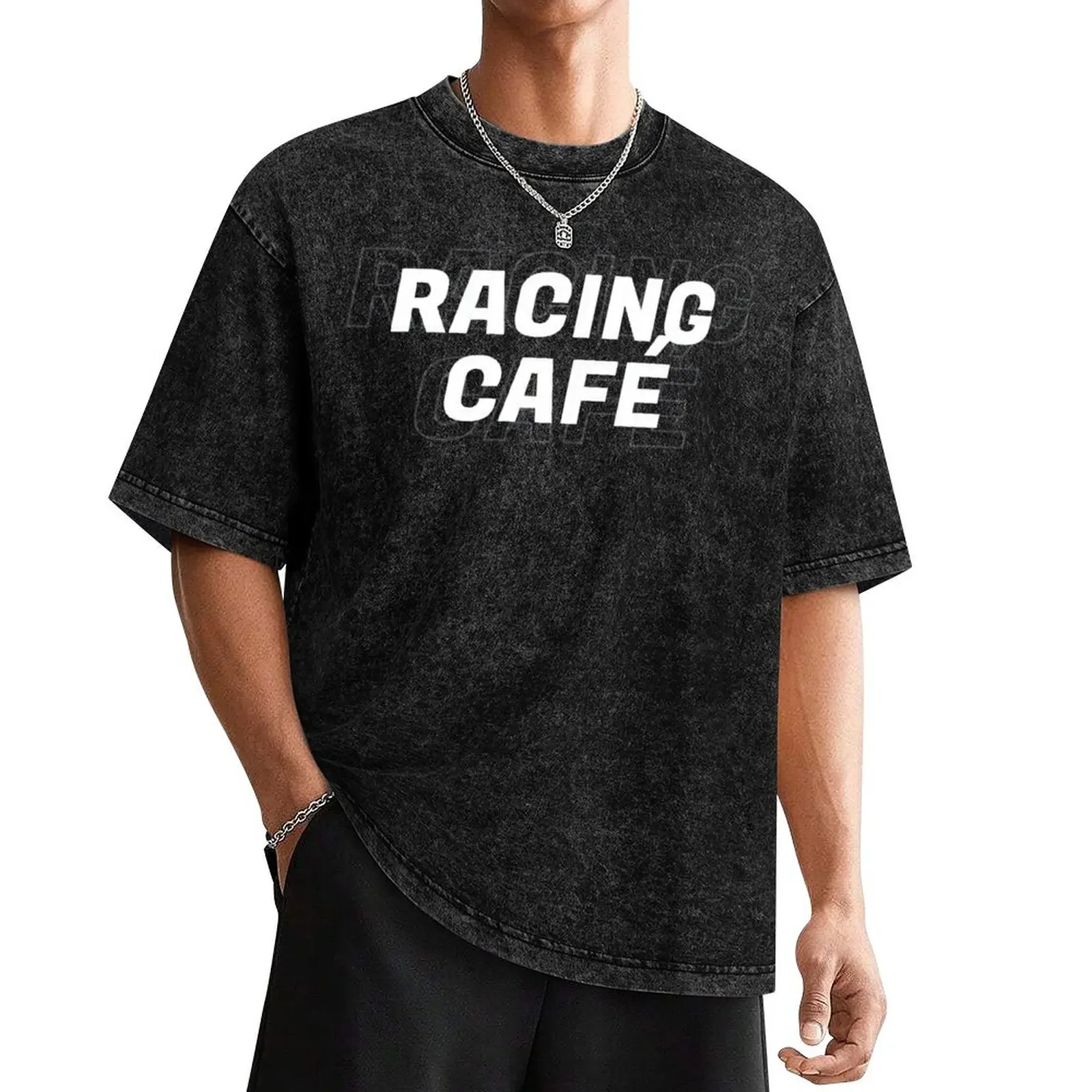 Logo Racing Café White T-Shirt rapper graphic tees animal prinfor boys plus size tops Short sleeve tee men workout shirt