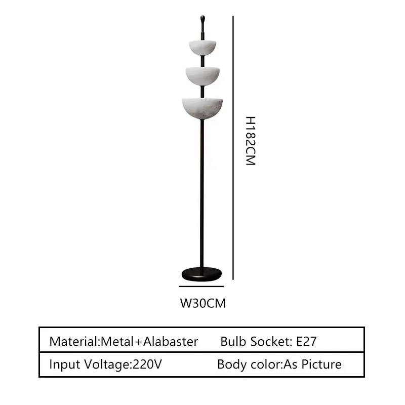 Alabaster Floor Lamp with Multi Shade Design, Modern Decorative Standing Lamp for Living Room Hotel