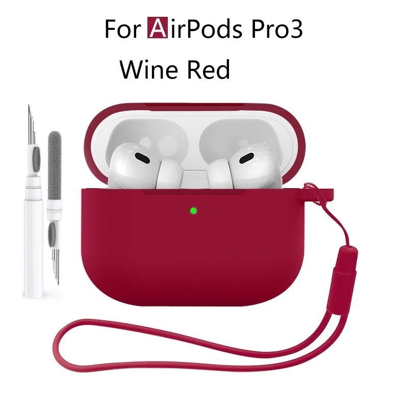 Neu für Airpods Pro 3 2025, Silikonhülle, Kopfhörer-Zubehör mit Reinigungsset und Lanyard, vollständige Schutzhülle für Airpods Pro 3 – Detail 36