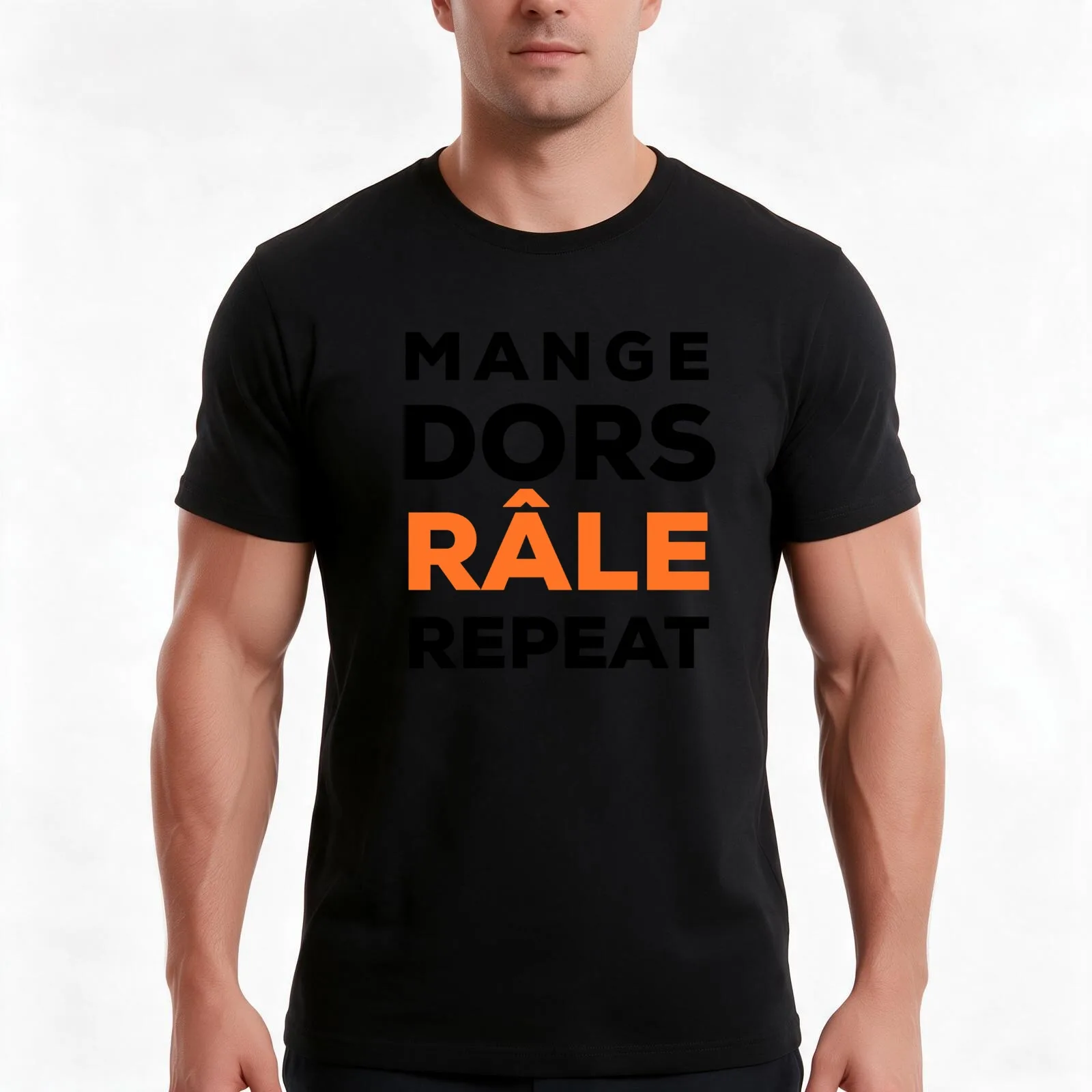 FRENCH: Eat, Sleep, Complain, Repeat T-Shirt, Summer Casual Cotton Tee, Oversized Streetwear Tops, Vintage Graphic Print