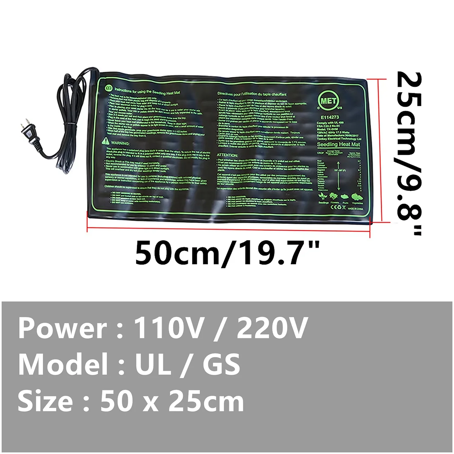 الشتلات مصنع التدفئة حصيرة النباتات إنبات الخضروات تعزيز تطوير الجذر الدفء وسادة متعددة الاستخدامات لتخمير الزواحف #2