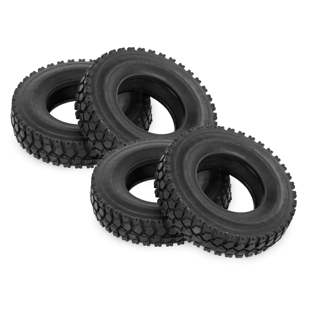 

ODIES-4Pcs Hard Rubber Tires For 1/14 Tamiya RC Semi Tractor Truck Tipper MAN King Hauler ACTROS SCANIA Parts